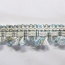 Synthetic Spitze türkis grau meliert 2,4cm hoch Meterware