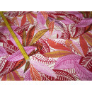 Jerseystoff elastic weiß gelben orangen rosa pinken Blätter
