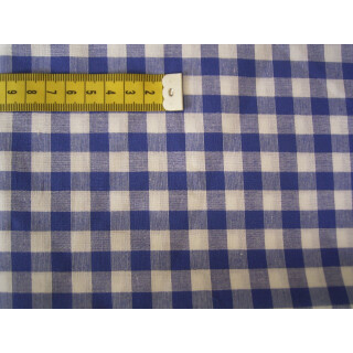 Reststück royalblau weiß kariert ca.10mm 60 x 90cm...