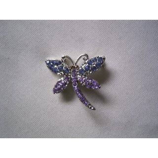 Metallbrosche - Brosche - Anstecknadel Libelle silber mit...