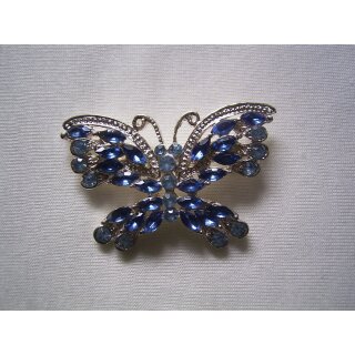 Brosche - Metallbrosche Anstecknadel Schmetterling silber...