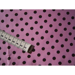 Reststück rosa mit braunen Punkten 90x140cm Baumwollstoff