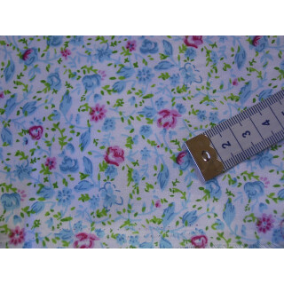 Reststück 95 x 140cm Baumwollstoff weiß mit Streublümchen