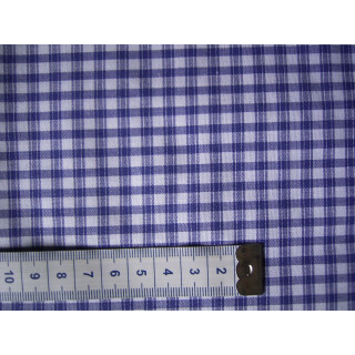 Reststück Baumwollstoff blau-weiß kariert 45 x 150cm