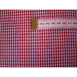Reststück Baumwollstoff rot weiß kariert ca.2mm 150 x 140cm