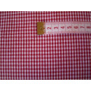 Reststück Baumwollstoff rot weiß kariert ca.2mm 150 x 140cm
