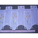 Scheibengardinenstoff Stickerei weiß Blumen 30cm hoch