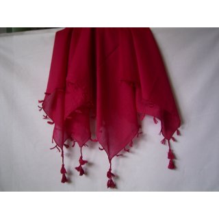 Tuch Halstuch pink Schal uni mit Quasten