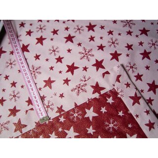 Tischläufer Weihnachten natur mit Sterne rot Lurex gold...