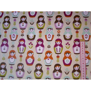 Reststück Matryoshka Stoff Baumwollstoff 55 x 110cm
