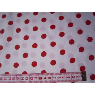 Satinstoff mit Punkte in rot glänzend Meterware