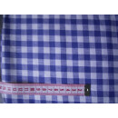 Reststück Baumwollstoff royalblau weiß kariert ca.10mm...