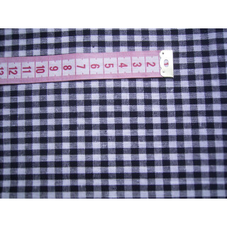 Reststück Baumwollstoff schwarz weiß kariert ca.5mm 105 x...