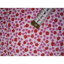 Reststück Baumwollstoff mit Streublümchen pink 85 x 140cm