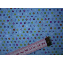 Reststück Baumwollstoff hellblau mit Kreise 80 x 140cm