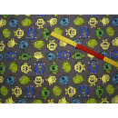 Baumwolljerseystoff grau mit Monster elastic