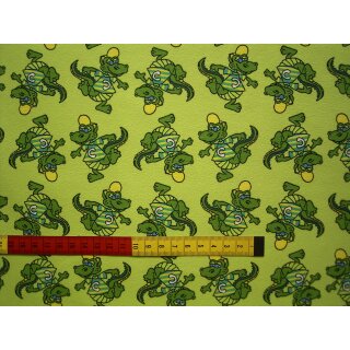 Reststück 125x150cm Baumwolljerseystoff kiwi grün mit...