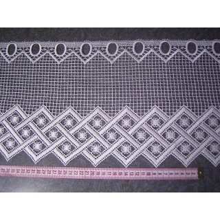 Scheibengardinenstoff natur mit Muster 25cm hoch