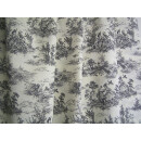 Gardinen Vorhangstoff grau natur TOILE DE JOUY