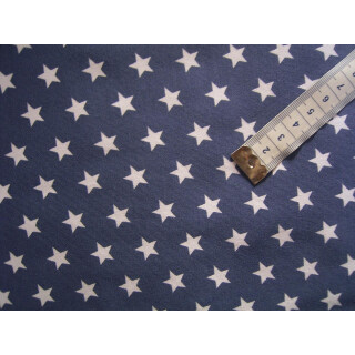 Reststück Jerseystoff jeansblau mit Sterne 50 x 150cm