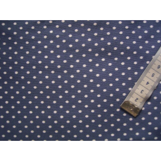 Reststück Jerseystoff jeansblau mit Punkte 50 x 150cm