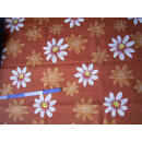 Reststück Baumwollstoff orange mit Blumen 160 x 160cm