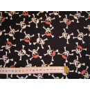 Reststück Jerseystoff mit Totenköpfe 50 x 160cm