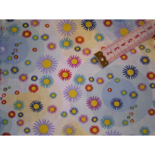 Reststück Baumwollstoff mit Kreise mehrfarbig 60 x 140cm