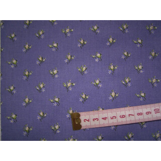 Reststück Baumwollstoff flieder mit Streublümchen 50 x 140cm