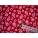 Baumwollstoff pink mit Muster Herzen und Kreise