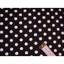 Reststück Jerseystoff schwarz mit Kreise in weiß 50 x 160cm