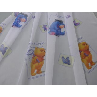 Gardinenstoff In Weiss Mit Winnie Pooh Und Anderen Motiven Meterware
