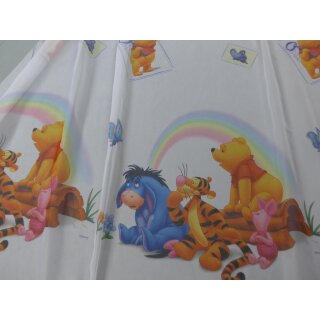Gardinenstoff In Weiss Mit Winnie Pooh Und Anderen Motiven Meterware