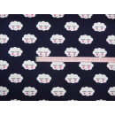 Reststück Wolkengesicht dunkelblau Baumwolljersey 80x140cm