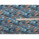 Piraten Hai jeansblau Baumwolljersey