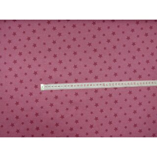 Reststück Sweat Sterne himbeer meliert 100x145cm