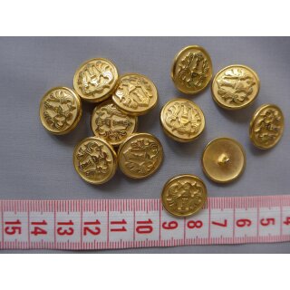 Trachtenknopf goldfarbend mit Öse 18mm 12 Stück