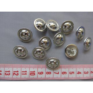 Metallknopf mit Öse silberfarbend 18mm 12 Stück