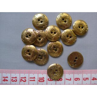 Knopf Ornament 12 Stück goldfarben 18mm