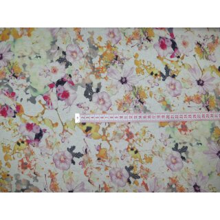 Viskosejersey Blumen natur meliert