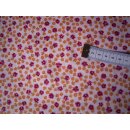 Reststück Baumwollstoff weiß Streublümchen pink orange...