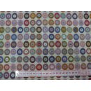 Gobelin Kreise bunt creme bordeaux 140cm breit Meterware