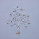 Scheibengardine mini Baum und Blätter bestickt in braun