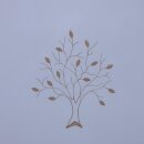 Scheibengardine maxi Baum und Blätter bestickt in braun