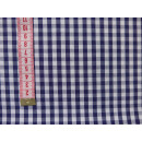 Baumwollstoff blau weiß 5mm kariert durchgewebt