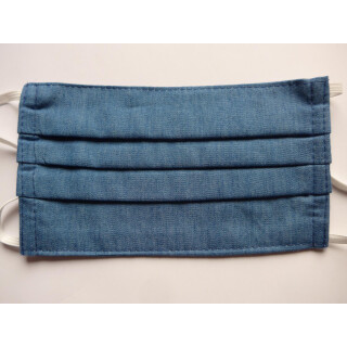Gesichtsmaske jeansblau zweilagigem Baumwoll Jeansstoff