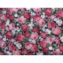 Baumwollstoff Rosen rosa altrosa Baumwolldruck Meterware