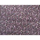 Baumwollstoff braun Streublümchen rosa altrosa Baumwolldruck