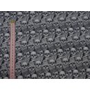 Baumwollstoff Totenkopf Mütze Bart schwarz weiß...