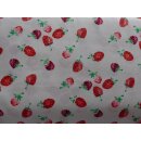 Reststück 40x140cm Baumwollstoff Himbeeren Baumwolldruck